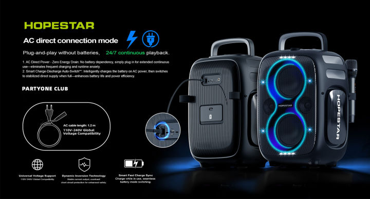 HOPESTAR%20PARTYONE%20CLUB%20650W%20High%20Power%20PartyboX%20Bluetooth%20Speaker%20with%20Dual%20Microphones%20-%20Image%205