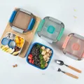 1100Ml 1500Ml Portable Lunch Box Container 2 Layer Grid Salad Bowl Bento Boxes Salad Bowls Lunch Box Lunch Container For Food. 