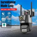 8MP 4K P11 Wifi Camera Dual Lens Security Protection Waterproof Security CCTV Video Surveillance Camera Police Light Alarm IP Camera. 