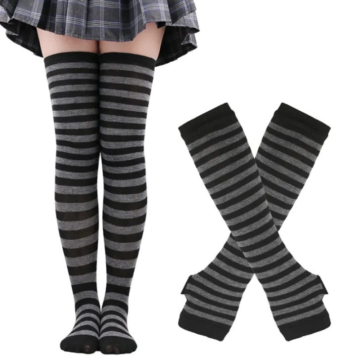 1%20Set%20Women%20Gothic%20Punk%20Over%20Knee%20Long%20Stripe%20Socks%20Arm%20Sleeve%20Gloves%20for%20Girl%20Thigh%20High%20Cotton%20Socks%20Sweet%20Cute%20Christmas%20Gift%20-%20Image%207