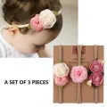 3Pcs Lace Flower Baby Headband Turban Kids Newborn Girl Bows Headbands Infant Toddler Hair Bands Haarband Baby Hair Accessories. 