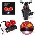 Motorcycle 12V LED Stop Tail Light Brake Tail Light Retro Double Round Tail Light. 