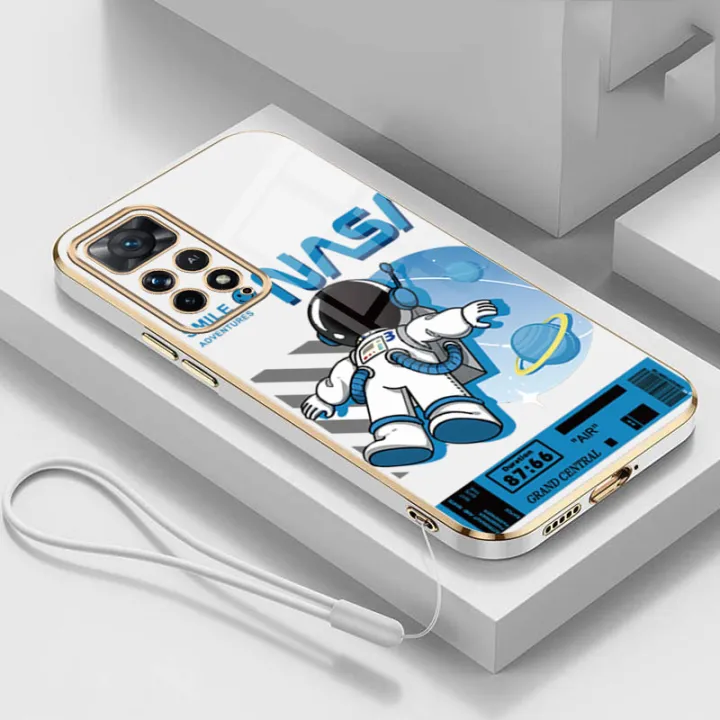 Xiaomi%20Redmi%20Note%2011S%2011%20Pro+Plus%2010%20Pro%205G%20Redmi%20Note%2011S%2010S%2010%20Smile%20Astronaut%20nasa%20Square%20Phone%20Case%206D%20Plating%20Candy%20Soft%20Casing%20Cover%20-%20Image%203