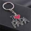 I Love Mama PAPA Family Valentine' S Gift I Love PaPa Father's Day Letters Metal Keychains Mother's Day. 
