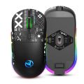 HXSJ T90 2.4G Wir-ele-ss Mechanical Mouse RGB Gaming Mouse Ergonomic Design 10 Million Keystroke Lifetime 3600DPI 11 RGB Lighting Modes. 
