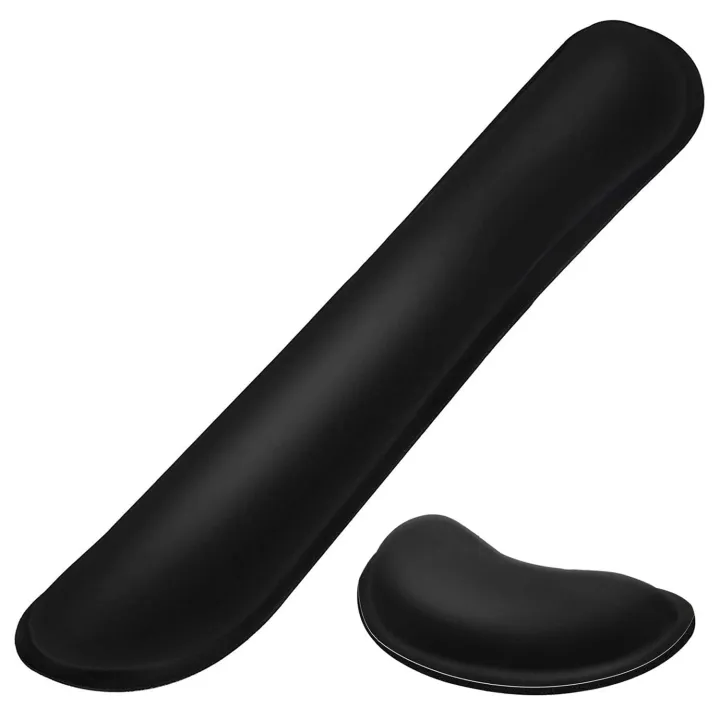 S Gel Memory Foam Set Keyboard Wrist Rest Pad, Mouse Wrist Cushion Support for Office, Lightweight,Black