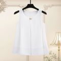 2024 Summer Double-Layer Chiffon Camisole Women's Inner Loose Chiffon Shirt Women's Sleeveless Blouse plus Size Outer Wear Underwear. 