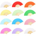 Colorful Paper Fan Handheld Foldable Children Painting Fan Bridal Dancing Photographic Props. 