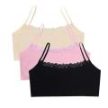 3PC/lot Young Children's Breast Care Training Bras Cotton Teenage Underwear Tops Summer Teen Kids Lace Vests. 