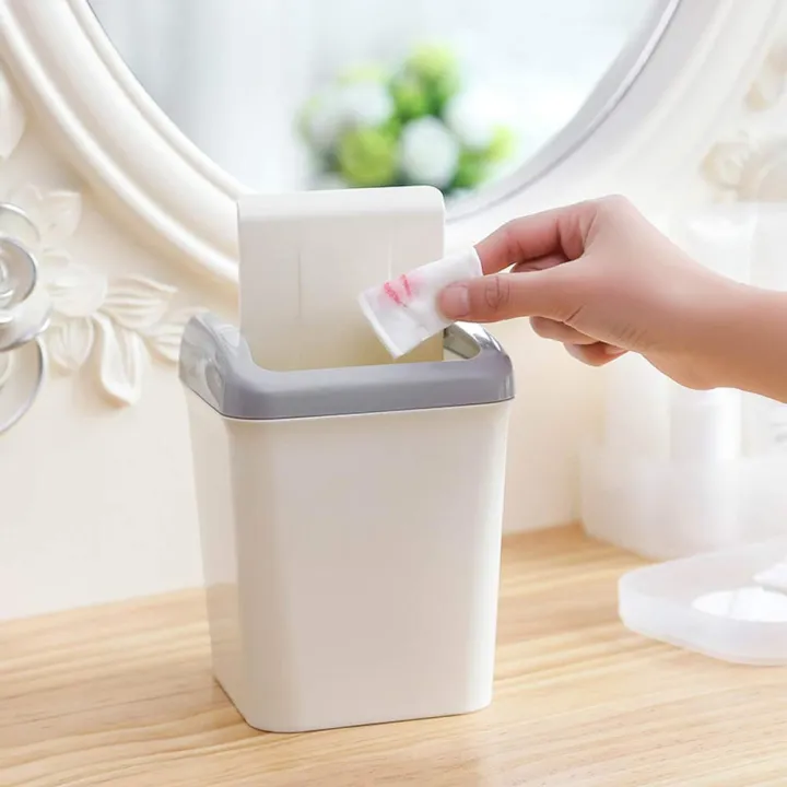 Mini%20Plastic%20Waste%20Bin%20with%20Swing%20Lid,%20Small%20Waste/%20dust%20Bin%20for%20Bathroom%20or%20Toilet%2017%20cm%20Height%20-%20Image%202