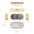 Beech wood dual alarm USB clock LED brightness. 