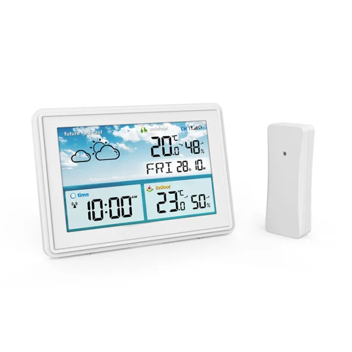 Wireless Digital Weather Station Thermometer Hygrometer Forecast Sensor Frost Point Calendar (A)EU Plug