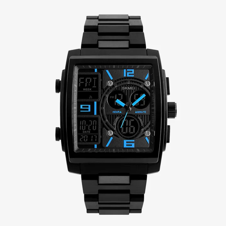 SKMEI Fashion Sports Square  Dual Display Countdown Chrono Waterproof Watch For Men 1274