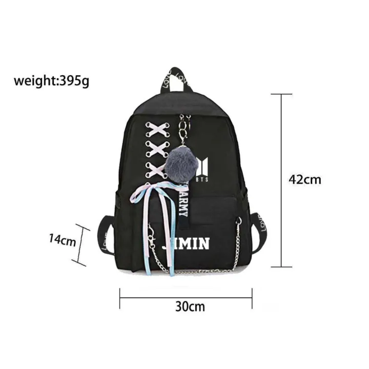 KPOP%20BTS%20Bangtan%20Boys%20Backpack%20Ribbon%20Chains%20Travel%20Bag%20for%20Teen%20Girls%20-%20Black%20-%20Image%203