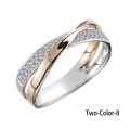 Simple And Fashionable X-shaped Diamond Inlaid Women's Ring. 