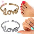 Women's Fashion Simple Hollow Love Adjustable Finger Toe Open Ring Beach Jewelry. 