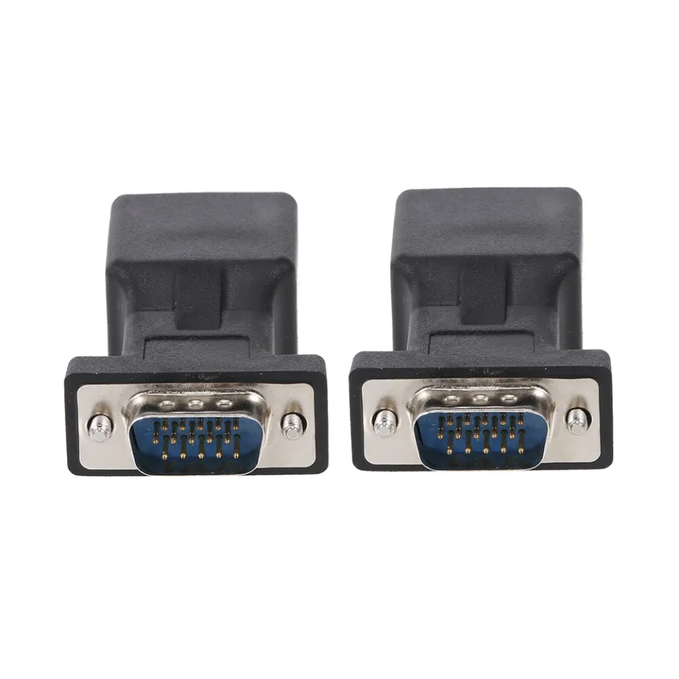 HXSJ 2Pcs Vga To Rj45 Adapter Vga Male To Rj45 Adapter Ethernet