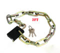 Solid Brass Gate Lock (, Chain & 3 Keys) 2FT/3FT. 