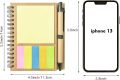 【New Arrivals】Kisdo Lined Spiral Notebook Kraft Paper Cover Notepad with Pen In Holder, Sticky Notes and Page Marker, Business Small Notebook. 