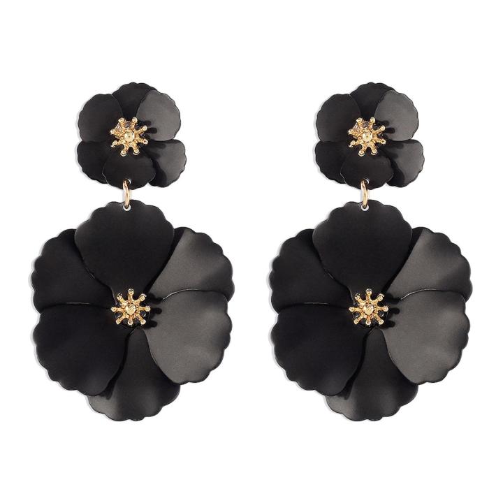 Nebula Women Flower Earrings Large Petal Flower Earrings Lightweight Anti-allergy Dangle Earrings for Prom Party Lightweight Flower Earrings