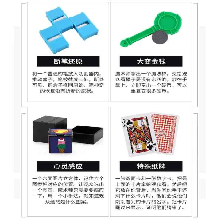 Kidlove Magic Kit Magic Tricks Games Toy For Girls Boys Magician Pretend Play Performing Props For Beginners Toddlers