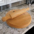 Handmade Wooden Roti Rolling Board / Capati Maker / Roti Maker / Puri Maker / Wooden Balen Chakla Set/wooden chapati board with Rolling Pin -27.5cm. 