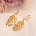 Dubai India Gold Color Leaf Necklace Earrings Jewelry Set Women African Jewellery conjunto de brincosSet for Women Girls gifts. 