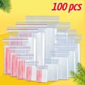100pcs/pack- Resealable Zip Lock Bags -Self Seal Clear Plastic Poly Bag- Food Storage Package -Reclosable Vacuum Fresh Bag. 