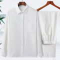 Summer Ice Silk Shirt Men's Short Sleeve Middle-Aged and Elderly Dad Summer Wear Suit Old Grandpa Summer Clothes Men's Long Sleeve. 