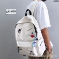 ins Women's High School Embroidered Backpack for College Students Casual Back Space Men's Backpack Simple Schoolbag Thorn Boys ）. 