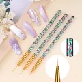 Monja 3Pcs/Set Nail Art Acrylic Transparent Handle Stripes Lines Liner Drawing Brush Pattern Design Painting Pen Manicure Tool. 
