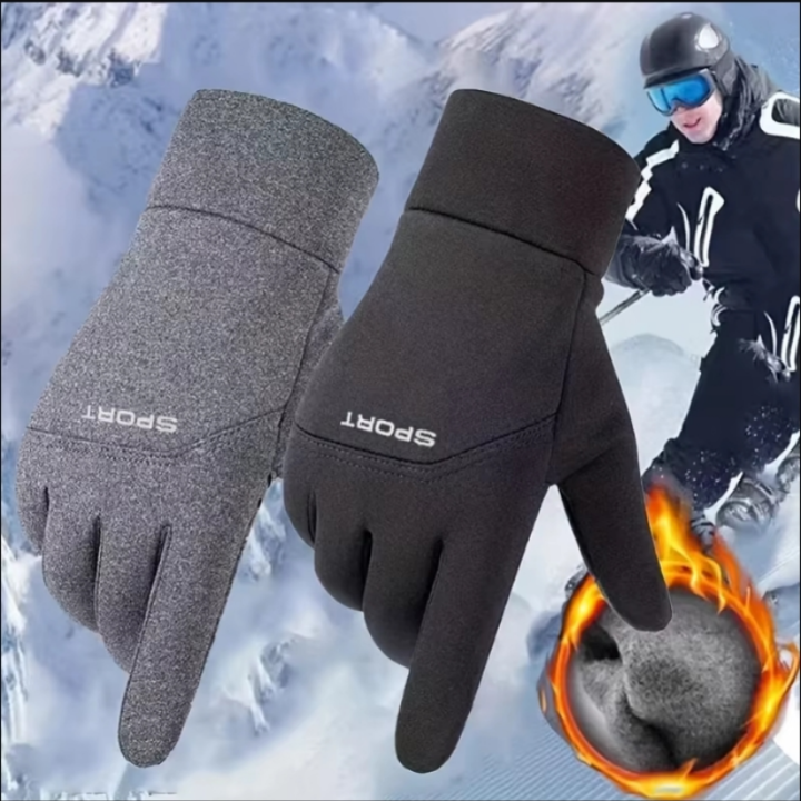 Winter Waterproof Cycling Gloves Outdoor Sports Touch Screen Fleece Gloves Non-Slip Warm safety protection
