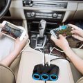 12V/24V 3 Way Auto Sockets Car Cigarette Lighter Adapter Lighter Splitter Lighter 5V 3.1A Output Power With 5 USB Charger. 