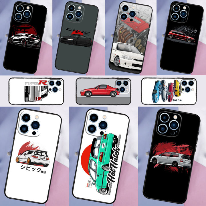JDM Type R Civic Sport Car Phone Case For iPhone 15 14 Pro Max 11 12 13 ...