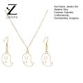 Zentora Bride Jewelry Set Cute Shape Luxury Pendant Necklace Earrings. 