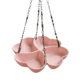Practical Flower Shaped Hanging Bird Feeder Large Capacity Adjustable Chain Bird Feeding Tray Durable Multipurpose Bird Water Drinker Yard Patio. 