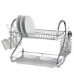 Kitchen Multi-Functional Stainless Steel 2 Layer Dish Drainer. 