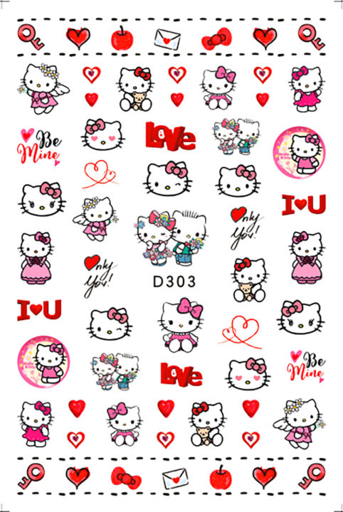 1PCS%203D%20Cartoon%20Hello%20Kitty%20Love%20Sticker%20Nail%20Art%20Decoration%20Animation%20Barbie%20Mickey%20Mouse%20Nail%20Stickers%20Nail%20Art%20Accessories%20-%20Image%206