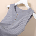 Ice Silk Camisole Women's Short 2024 Summer New All-Matching Sleeveless Knitted Underwear Top Thin ins Tide. 