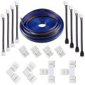 16.4FT(5M) 4-Pin RGB LED Strip Extension Cable,LED Strips Connectors Kits for 5050 Flexible RGB LED Strip Light. 