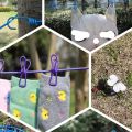 180cm Clotheslines With 12 Clips Portable Clothesline Windproof Clothes Rope Drying Rack Cloth Hanging Line Travel Supplies. 