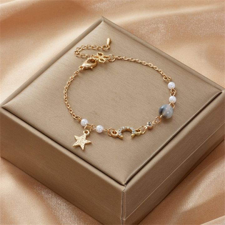 Korean%20Simple%20Star%20Moon%20Zircon%20Pearl%20Bracelet%20For%20Women%20Ladies%20Cute%20Elegant%20Exquisite%20Shiny%20Link%20Chain%20Bracelet%20Charm%20Jewelry%20-%20Image%203