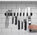 Magnetic Knife Holder- 38 Cm Wall Mount Magnetic Knife Holder Bar with Strong Magnetic Strip for Holding Knife, Scissor, Kitchen Tools, Garage Magnet (Black). 