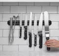 Magnetic Knife Holder- 50 Cm Magnetic Knife Holder Blocks Black Display Wall Mount Easy Install Magnetic Knife Racks Storage Kitchen Accessories  50cm Magnetic Knife Bar, Magnetic Knife Storage Strip, Magnet Kitchen Knife Holder, Knife Rack Strip Patti (B. 