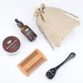 4pcs/set Beard Growth Kit Hair Enhancerbeard Essential Oil Moisturizing Hair Wax Roller Comb For Men Barbe Beard Styling Care. 