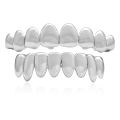 Punk Silver Teeth Grillz Men Bottom Grills Dental Teeth Caps Hip Rapper Grill Teeth Fashion Jewelry Gift. 