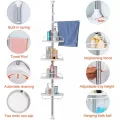 4 Layer Bathroom Multi Corner Shelf High Durable Kitchen / Bathroom Corner Shelf – Stainless and Height ExtendableBathroom Multi Corner Shelf High Durable 4 Layer Kitchen / Bathroom Corner Shelf – Stainless and Height Extendable. 