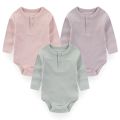 3 Pieces Unisex Solid Color Baby Girl Clothes Sets Newborn Cotton Long Sleeve Baby Boy Clothes 0-24M Baby Rompers Active. 