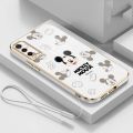 Vivo Y91 Y91C Y95 Y93 Y93s Vivo Y77 Y75 Y55 Y30 5G Y53 V5 V5s Casing Mickey Family Mobile Case Cute Mouse Straight Edge Full Camera Protected Cover. 