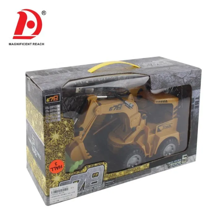 Toy Remote Control Backhoe RC Construction Excavator Toy for Kids 1:24 Scale HUADA 678 Remote ...